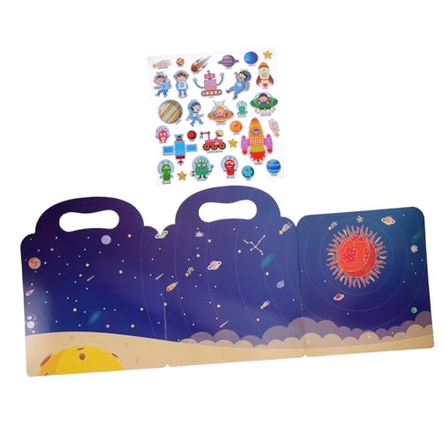 Toddmomy DIY Stickerbuch für Kleinkinder Tragbares Wiederverwendbares Ablösbares Stickerbuch mit Cartoon Motiven Pädagogisches für Kindergarten und Zuhause Lehrreiches Bastelset von Toddmomy