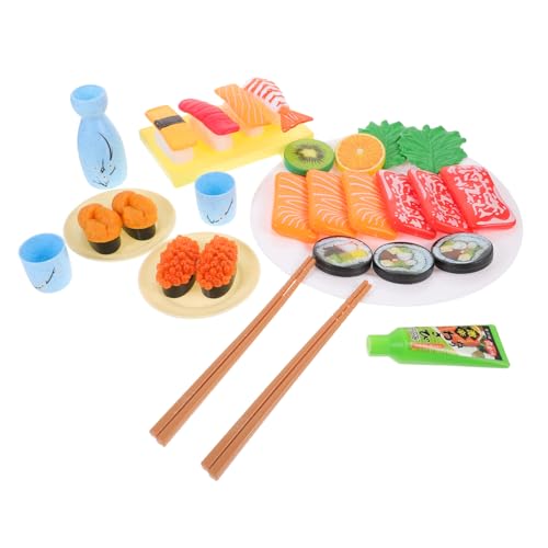 Toddmomy Dekoratives Mini Sushi Teilig Realistische Fake Sushi Miniaturen Detailgetreue Japanische Miniatur Essensdeko Langlebiges für Puppenhaus und Sammler von Toddmomy
