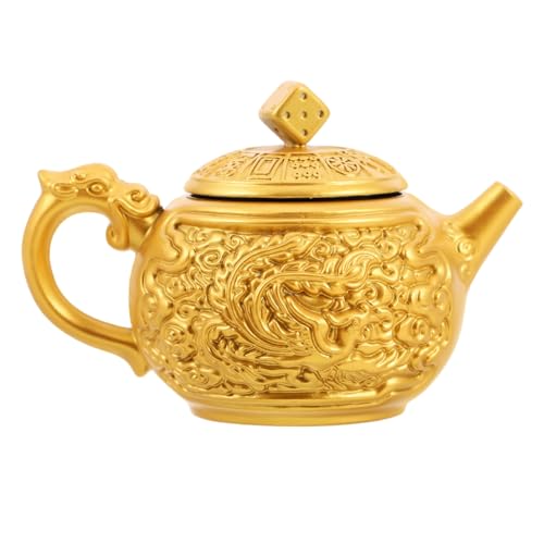 Toddmomy Der Drache Und Der Drehgriff Der Asiatisches Layout Skulptur Metall Schreibtischdekoration Vintage Akzent Retro Mikro Ornament Wohnaccessoire Handwerk Goldene von Toddmomy