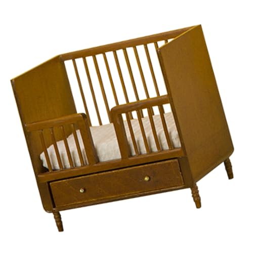 Toddmomy Detailliertes Bett Modell mit Holzgeländer für Dekoration und Kinderzimmer Layout Einfach zu Montieren und Transportieren von Toddmomy