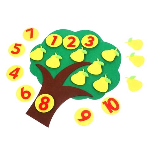 Toddmomy Digitales Montessori Lernspielzeug Nicht Gewebtes DIY Obstbaum Zahlen Lernspiel für Interaktives Kognitives Zahlenpaarungsspiel Mathe und Hand Auge koordination von Toddmomy