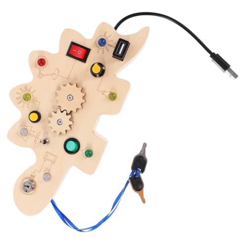 Toddmomy Dinosaurier Sinnestafel für Lernspielzeug mit LED Lichteffekten Montessori Holzspielzeug Kreativität und Problemlösungsfähigkeiten für Frühe Toddmomy Dinosaurier Sinnestafel für Lernspielzeug mit LED Lichteffekten Montessori Holzspielzeug Kreativität und Problemlösungsfähigkeiten für Frühe von Toddmomy