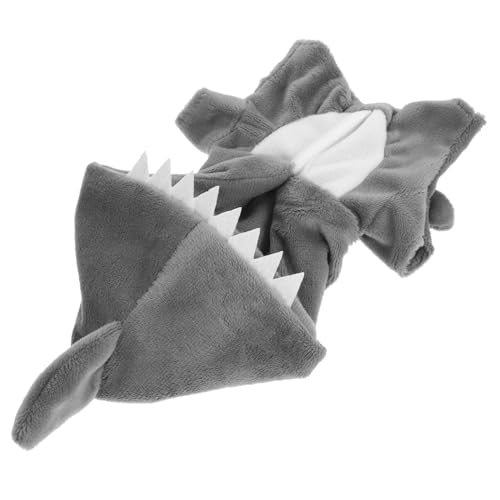 Toddmomy Dinosaurierkostüm für Puppen Plüschanzug mit Grauem Haifischdesign Bequemes und Leichtes Puppenzubehör für Kreative Spielmomente und Dekoration von Toddmomy