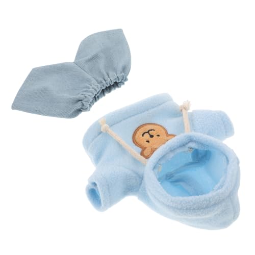 Toddmomy Doll Hoodie Und Hosen Set Netter Plüschbärenpullover Mit Jeanshose Lustige Kleidung Für 20 cm Gefüllte Tierpuppen von Toddmomy