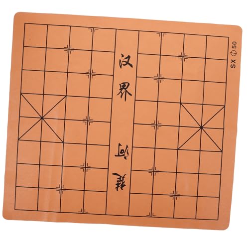 Toddmomy Doppelseitiges Schachbrett aus Verschleißfestem PU Leder Faltbare Tragbare Schachmatte für Xiangqi und Go Multifunktionales Reise Schachspielbrett für Schüler und Erwachsene von Toddmomy