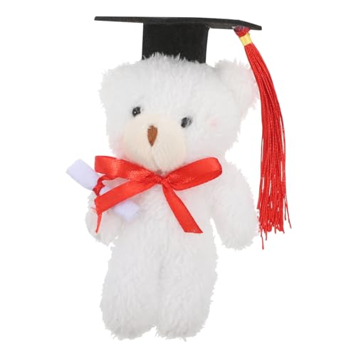 Toddmomy Dr. Bärenpuppe Abschluss Bär Plüschbärenpuppen Abschluss Ausgestopfter Bär Mini-abschlussbären Plüsch-abschlussbär Abschluss Plüschbär Plüsch Kleiner Bär Weiß Pp Baumwolle von Toddmomy