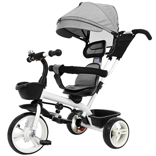 Toddmomy Dreirad mit Sonnenblende Verstellbar Leichtes Dreirad Robustes Metall Gestell Komfortabler Sitz für Jungen und Mädchen Tragbar und Sicher Toddmomy Dreirad mit Sonnenblende Verstellbar Leichtes Dreirad Robustes Metall Gestell Komfortabler Sitz für Jungen und Mädchen Tragbar und Sicher von Toddmomy