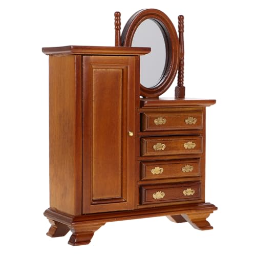 Toddmomy Elegante Schlafzimmer Kommode aus Holz Romantischer Schminktisch für Kleine Hausdekoration Handwerkskunst und Nostalgisches Design für Puppenhaus und Puppen Toddmomy Elegante Schlafzimmer Kommode aus Holz Romantischer Schminktisch für Kleine Hausdekoration Handwerkskunst und Nostalgisches Design für Puppenhaus und Puppen von Toddmomy
