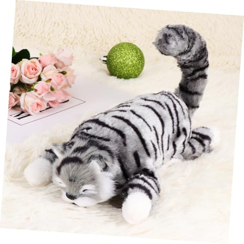 Toddmomy Elektrische Plüsch katzenpuppe Graue Rollende Schmusekatze aus Weichem Plüsch Batteriefrei Interaktives Stofftier für Katzenliebhaber Niedliches Geschenk für Mädchen und Jungen von Toddmomy