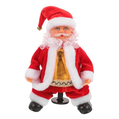 Toddmomy Elektrische Weihnachtsmann Figur Rotierend Singend Niedliche Weihnachtsdekoration ohne Batterie Multifunktionale Desktop Deko Kleines Leichtes Design für Weihnachten und von Toddmomy