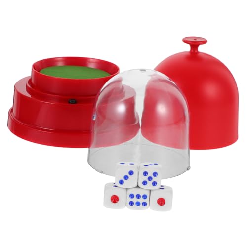 Toddmomy Elektrischer Würfelbecher Mittelgroß Rot Automatischer Dice Shaker aus Robustem Kunststoff Leicht und Tragbar mit Würfeln Verschleißfest und Einfach zu Reinigen für Bar und von Toddmomy