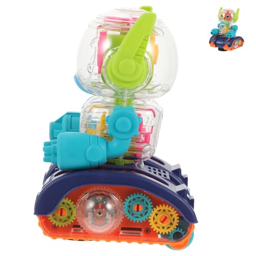 Toddmomy Elektrisches Roboter Musik Licht Lernförderndes Plastikradiogerät mit Beweglichen Zahnrädern für Ab Jahren für Jungen und Zufällige Farben von Toddmomy