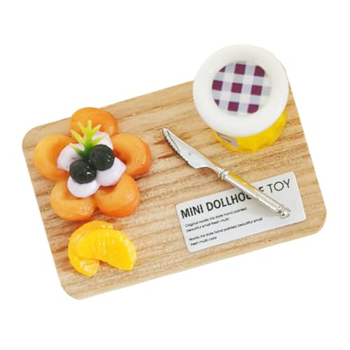 Toddmomy Erdbeer -Blaubeerdessertspielzeug Flasche Puppe Miniatur baustützen Modelle Trinken spielzeuge Mini -Hauszubehör Schneidebrett für Minihaus Harz Colorful von Toddmomy