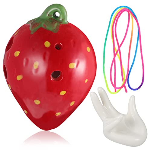 Toddmomy Erdbeer Ocarina Musikinstrument mit Halter Trageband und Lehrnoten Spielerisches Lernspielzeug Musikalischer Fähigkeiten und Handlich Toddmomy Erdbeer Ocarina Musikinstrument mit Halter Trageband und Lehrnoten Spielerisches Lernspielzeug Musikalischer Fähigkeiten und Handlich von Toddmomy