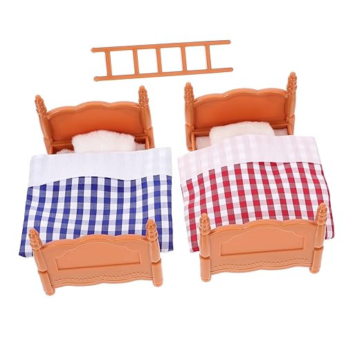 Toddmomy Etagenbett winziges Möbelmodell Bett im Maßstab 1:12 Miniatur-Puppenstubenbett puppenhaus Miniaturmöbel Mini House Accessory Etagenbett-Ornament Plastik von Toddmomy