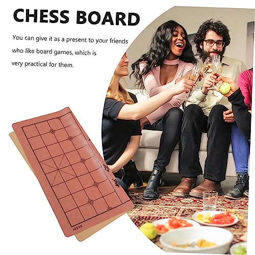Toddmomy Faltbares Doppelseitiges Schachbrett aus Leder Tragbares Xiangqi Zubehör Klare Robustes Design für Reisen und Vielseitiges Schachspiel Zufällige Farbe Zufällige Farbe von Toddmomy