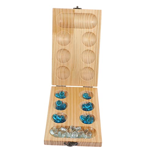 Toddmomy Faltbares Mancala Holzspielset mit Edelsteinen Gedächtnistraining und Denkspiel für Familien Robustes Brettspiel für Eltern Junge Mädchen Interaktion und Partyspaß von Toddmomy