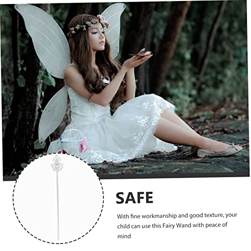 Toddmomy Feenstab mit Glitzersteinen Silberner Cosplay Zauberstab Dekorativer Fairy Stick mit Ringen Leicht und Handlich für Mädchen für Kostüm Party und Bühnenauftritte von Toddmomy