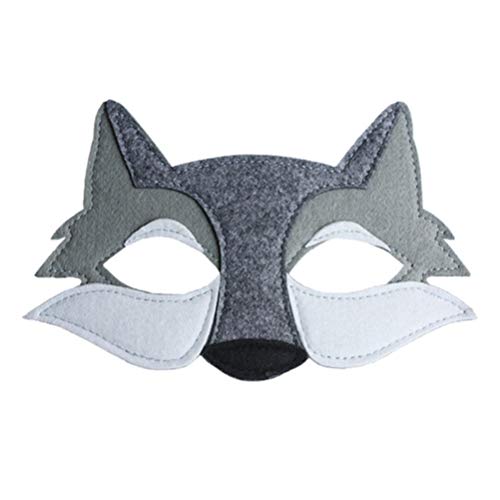 Toddmomy Filz Wolf Masken 3 Stück halbes Gesicht Wolf Masken Halloween Filz Masken Maskerade Wolf Masken für Kinder Cosplay Kostüm Party Favoriten von Toddmomy