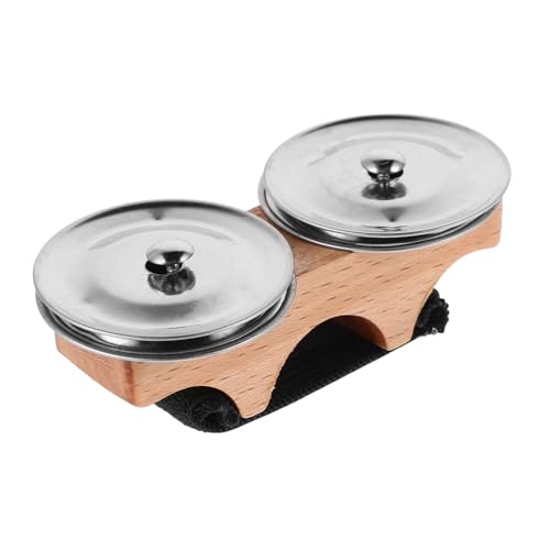 Toddmomy Fingerbecken Fußtamburine Für Erwachsene Tamburine Für Kindertrommel Handbecken Zubehör Für Trommeln Handglocken Musikinstrument Kinderglocken Beckenglocken Mini-Becken Holz von Toddmomy