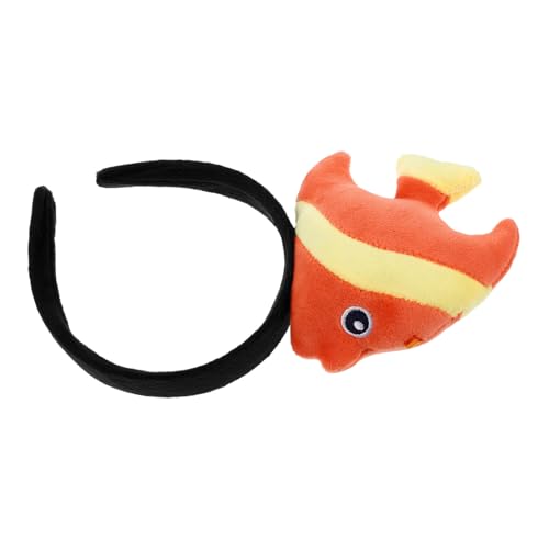 Toddmomy Fisch-Stirnband Fisch Haarreifen Haarreifen Tropisches Fisch Haarband Lustiger Haarreif Karneval Haarband Urlaub Stirnbänder Halloween-Stirnbänder für Plastik Orange von Toddmomy