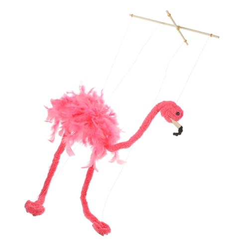 Toddmomy Flamingo Marionette Puppe aus Plüsch Interaktives Tierdesign Marionetten mit Zugfaden Kreatives Handpuppen Spiel für Erwachsene Fördert Fingerfertigkeit und Fantasie von Toddmomy