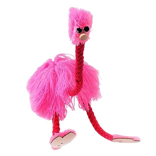 Toddmomy Fluffy Strauß Marionette Puppenspielzeug aus Plüsch und Holz Witziges Tierdesign Handpuppe für Interaktive Saitenpuppe zur Fingerübung und Puppentheater Rosa Glänzend von Toddmomy