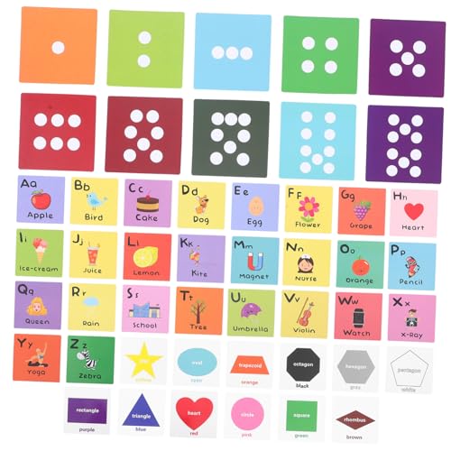 Toddmomy Frühpädagogische Lernkarten mit Alphabet Zahlen Formen und Farben für Pädagogische Kognitive Spielkarten aus Papier Sicher und Handfreundlich für Kleinkinder von Toddmomy