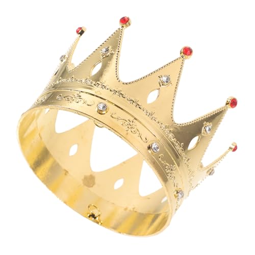 Toddmomy Geburtstagskrone Mädchen Goldene Dekorative Krone mit Schmucksteinen Party Headpiece Cosplay Zubehör für Geburtstag und Fotosession von Toddmomy