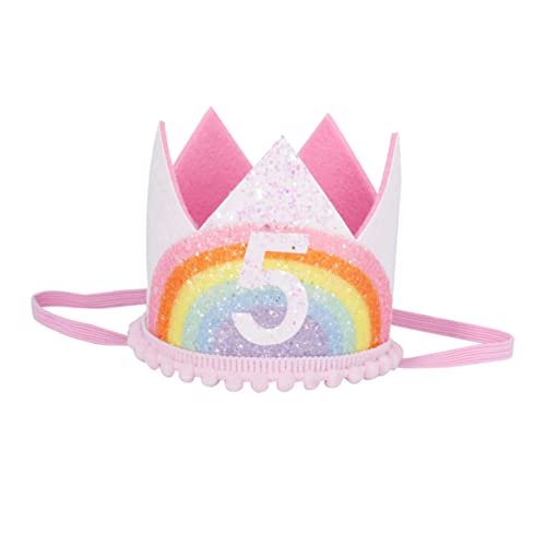Toddmomy Geburtstagskrone mit Regenbogen Design Niedliches Haarband für Mädchen als Foto Requisite für Partys und Feiern für Geeignet von Toddmomy