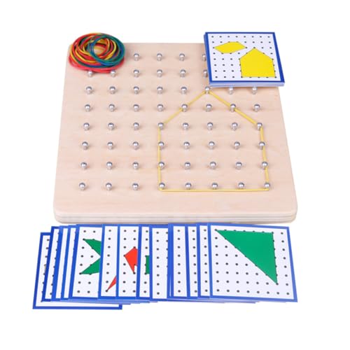 Toddmomy Geometrisches Nagelpanel Montessori für Intelligentes Holzspielzeug Kognitiver Entwicklung und Hand Auge Koordination aus Sicherem Eukalyptusholz Gefertigt von Toddmomy