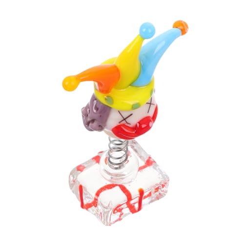 Toddmomy Glasiertes Clownspielzeug Clown-Figuren Verrückt Mundgeblasene Glasfiguren Vintage-Puppen Kleine Glasfiguren Weihnachtsclown Mini-glasfiguren Tiere Aus Glas Clownfigur Metall von Toddmomy