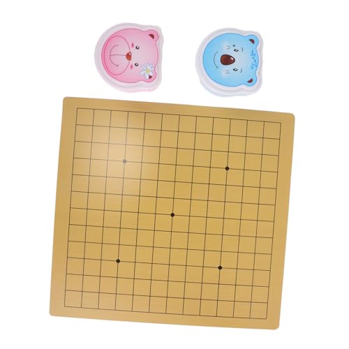 Toddmomy Go Spielset mit Niedlichem Bär Doppelseitiges und Holzbrett Leichte Kunststoffsteine Tragbares Lernspiel für Anfänger und Familienzeit von Toddmomy