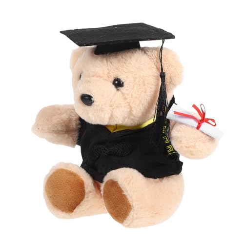 Toddmomy Graduierte Doktorbär Puppe Absolvent Stofftier Herzlichen Glückwunsch, Absolvent, Tierpuppe Abschluss-Tier-schlüsselanhänger Tier Der Abschlusssaison Diplom-bär Plüsch Black von Toddmomy