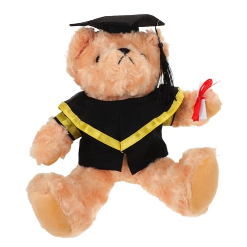 Toddmomy Graduierungs-Plüschbär mit Doktorhut Weiches Abschluss-stofftier für Kindergarten Schule und Uni Vielseitige Deko und zur Abschlussfeier Detailreich Verarbeitet Langlebig von Toddmomy