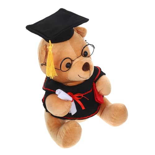 Toddmomy Graduierungsplüschbär mit Brille Stilvolle Abschlussdeko und Kuscheltier Weiches zum Schulabschluss für Studenten und Dekoration im von Toddmomy