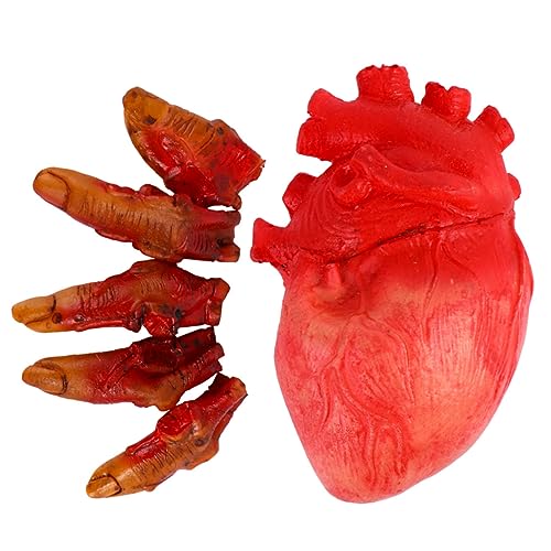 Toddmomy Halloween Deko Gruselige Gebrochene Finger mit Kleinem Herz Realistisches Party Accessoire für Schaurige Haunted House Dekoration und Halloween Streiche Einfach Anzuwenden von Toddmomy