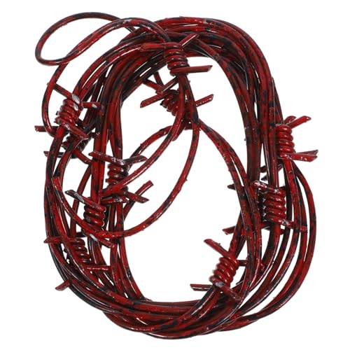 Toddmomy Halloween Deko Roter Kunststoff Stacheldraht Simulation für Party Western Party Dekoration Gruselige Barbed Wire Requisite für Horror Haunted House und Halloween Toddmomy Halloween Deko Roter Kunststoff Stacheldraht Simulation für Party Western Party Dekoration Gruselige Barbed Wire Requisite für Horror Haunted House und Halloween von Toddmomy