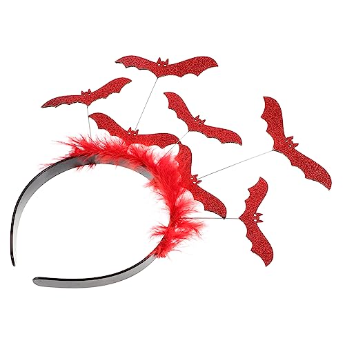 Toddmomy Halloween Fledermaus Stirnband Cosplay Haarreifen Leichtes Party Accessoire für Damen und Rotes Halloween Kostüm Zubehör für Fotografie und Festliche Anlässe von Toddmomy