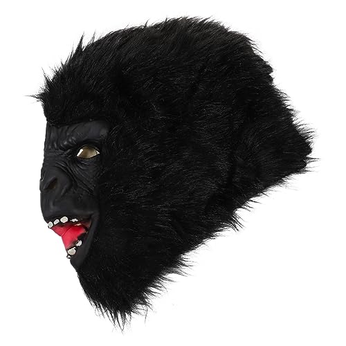 Toddmomy Halloween Gorilla Kopfmaske mit Beweglichem Mund Realistische Tiermaske für Karneval Fasching und Cosplay Partys Unisex Kostümzubehör für Halloween und Maskenbälle von Toddmomy