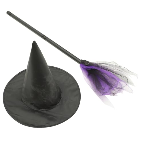 Toddmomy Halloween Hexenbesen und Hut Set Teiliges Kostümzubehör für Halloween Kostümpartys Bühnenaufführungen Abnehmbarer Besen und Klassischer Hexenhut Toddmomy Halloween Hexenbesen und Hut Set Teiliges Kostümzubehör für Halloween Kostümpartys Bühnenaufführungen Abnehmbarer Besen und Klassischer Hexenhut von Toddmomy