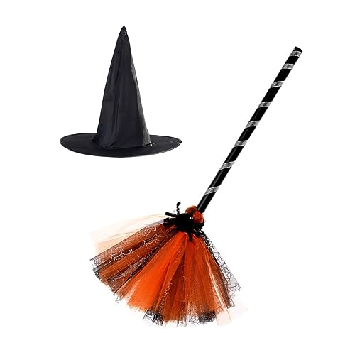 Toddmomy Halloween Hexenhut und Besen Set Teiliges Cosplay Requisiten Set für Halloween Party und Bühnenaufführungen Stilvolle Dekoration für Festliche Anlässe Toddmomy Halloween Hexenhut und Besen Set Teiliges Cosplay Requisiten Set für Halloween Party und Bühnenaufführungen Stilvolle Dekoration für Festliche Anlässe von Toddmomy