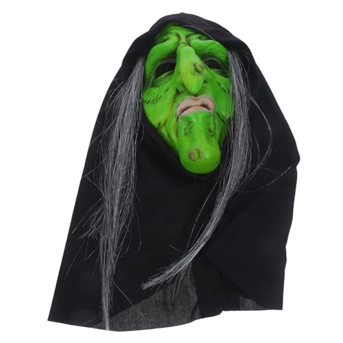 Toddmomy Halloween Hexenmaske Grün Gruselig Cosplay Maske für Party Karneval Kostüm Verkleidung von Toddmomy