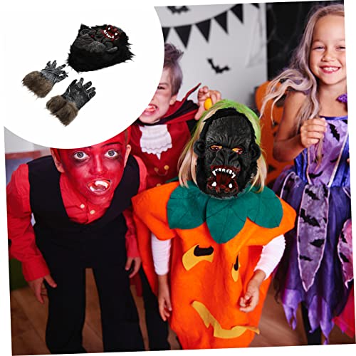 Toddmomy Halloween Horrormaske Gorilla Kopf und Handschuhe Set Realistische Tierkostüm mit Gruseligen Affen Handschuhen für Halloween Party Karneval und Maskerade Toddmomy Halloween Horrormaske Gorilla Kopf und Handschuhe Set Realistische Tierkostüm mit Gruseligen Affen Handschuhen für Halloween Party Karneval und Maskerade von Toddmomy