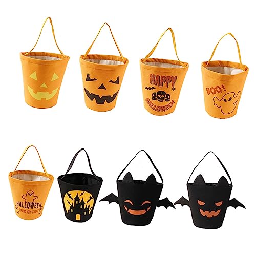 Toddmomy Halloween Süßigkeiten Taschen aus Baumwolle Faltbare Tragbare Canvas Taschen für Halloween Feiern Große Kapazität für Süßigkeiten und Kleine Verschiedenen Farben Erhältlich von Toddmomy