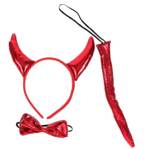 Toddmomy Halloween Teufel Kostüm Teiliges mit Teufelshorn Haarreif Fliege und Bequemes Devil Cosplay Zubehör für Damen Karneval Party und Bühnenauftritte Toddmomy Halloween Teufel Kostüm Teiliges mit Teufelshorn Haarreif Fliege und Bequemes Devil Cosplay Zubehör für Damen Karneval Party und Bühnenauftritte von Toddmomy