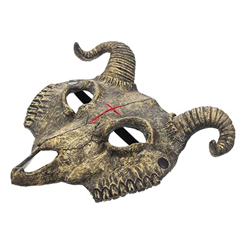 Toddmomy Halloween Ziegenkopf Maske Goldfarbene Dekorative Tiergesichtsmaske für Festival Kostüm Party Karneval von Toddmomy