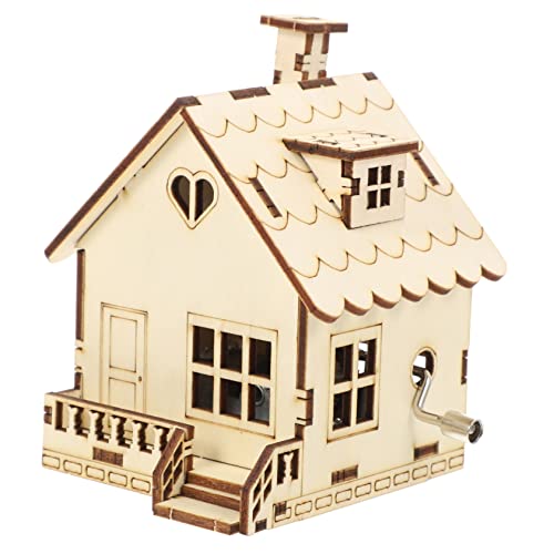Toddmomy Handgefertigte Holzspieluhr im Hausdesign Einzigartige DIY Musikbox für Dekorative Tischornament für Zuhause für Lehrer und Freunde von Toddmomy