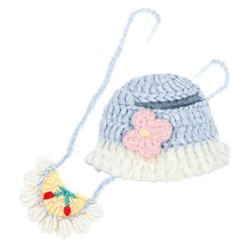 Toddmomy Handgefertigtes Häkelset für Puppen Stylische Mütze Spucktuch Weiche Leichte für Fotoshootings und Puppenhaus-Dekoration von Toddmomy