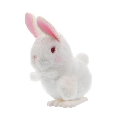 Toddmomy Hase Wickelhase Aufziehhase Aufziehtier Hase Stofftier Aufziehhüpfhase Plüschtier Hase Plüschhase Weiß Kunststoff von Toddmomy
